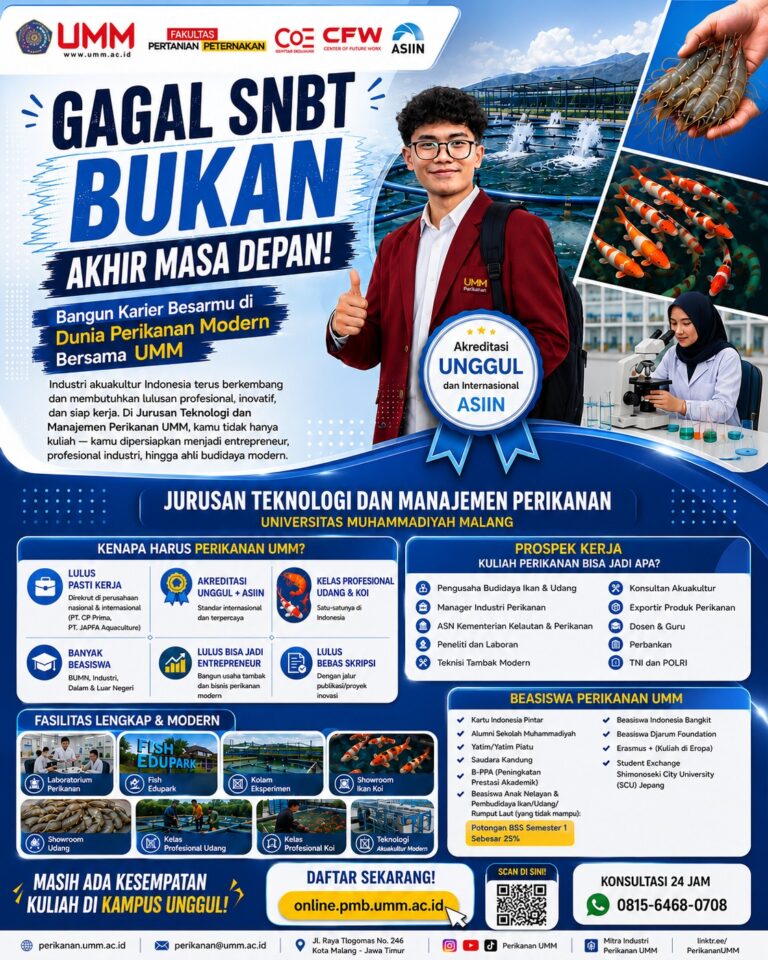 Gagal SNBT Bukan Akhir Masa Depan! Bangun Karier Sukses di Dunia Perikanan Modern Bersama UMM